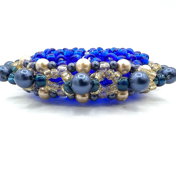 🌌✨”Midnight Star” Blue/Gold Kandi Cuff - Picture 5 of 5